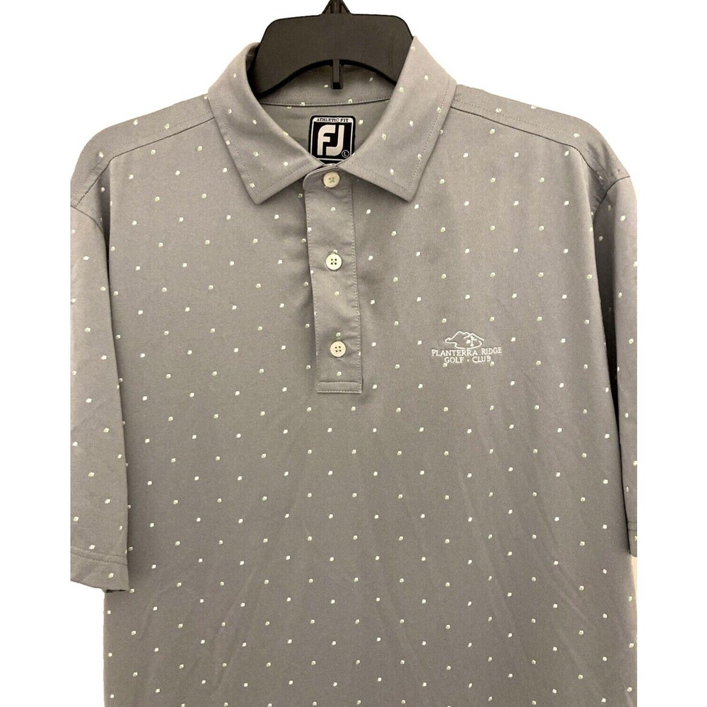 FootJoy Polo Shirt Golf Adult Men's Large Grey Athletic Fit Performance Gray